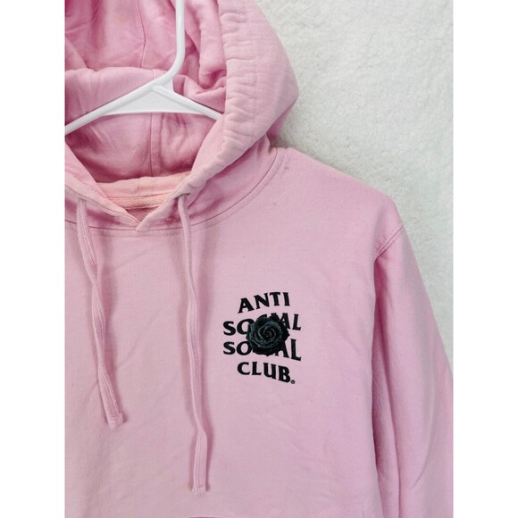 Anti Social Social Club Bat Emoji Hoodie Women’s S Pink Graphic Pullover Street - Picture 3 of 12